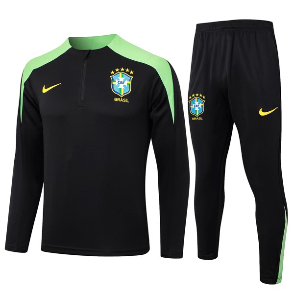 Sudadera De Training Brasil 2024 2025 Negro Verde 3